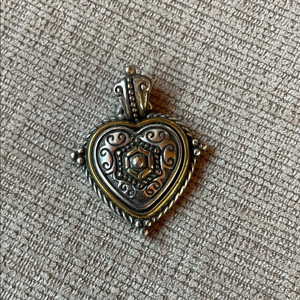 Brighton Heart-Shaped Silver and Gold Pendant